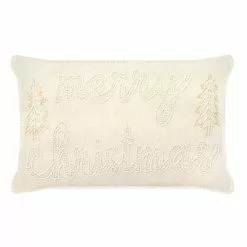 St. Nicholas Square® Beaded Merry Christmas Throw Pillow