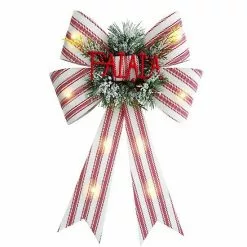 St. Nicholas Square® LED Fa La La Bow Christmas Ornament