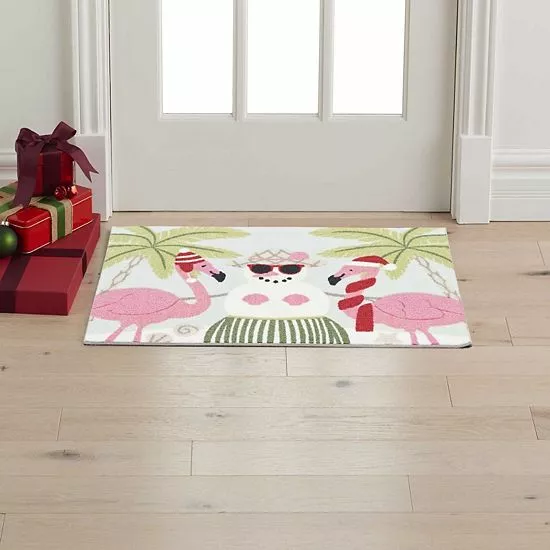 St. Nicholas Square® Flamingo Holiday 19.5'' X 30'' Accent Rug - Image 2