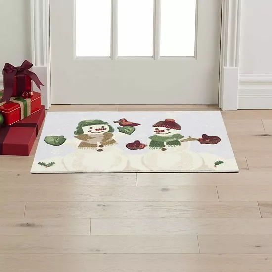St. Nicholas Square® Snowman Duo Holiday 19.5'' X 30'' Accent Rug - Image 2