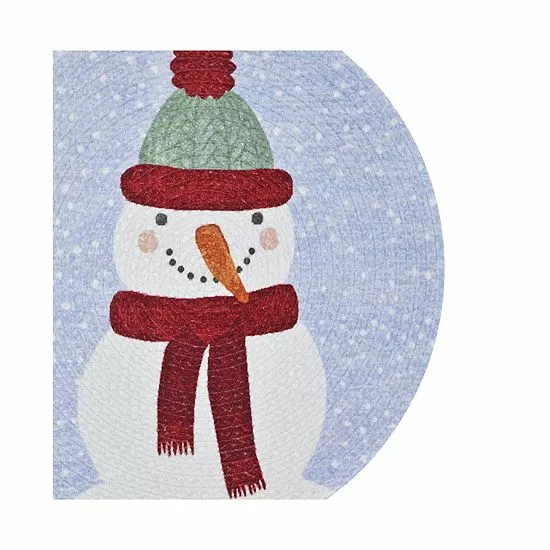 St. Nicholas Square® Braided Snowman Round Placemat - Image 2
