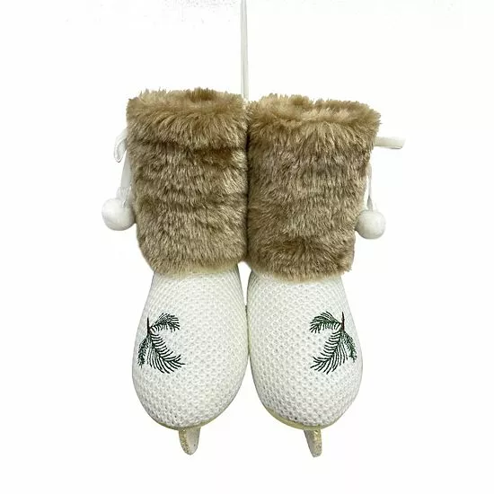St. Nicholas Square® Faux Fur Ice Skate Christmas Ornament With Loop - Image 3