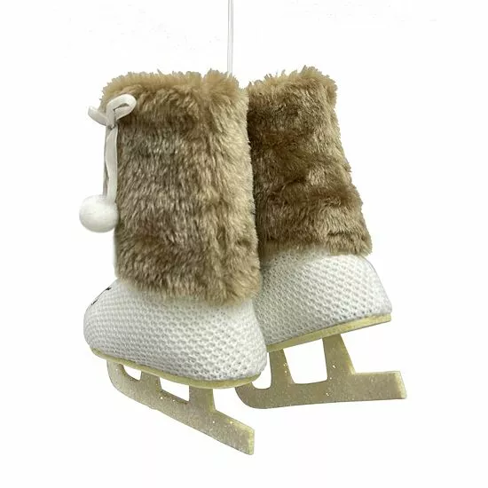 St. Nicholas Square® Faux Fur Ice Skate Christmas Ornament With Loop - Image 4