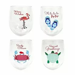 St. Nicholas Square® Coastal 4-pc. Stemless Wine Set