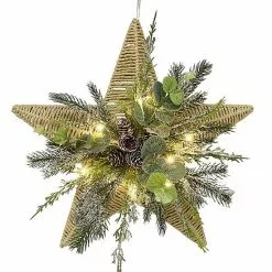 St. Nicholas Square® Woven Paper Yarn Star LED Wall Decor