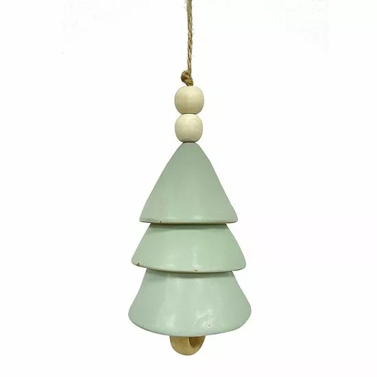 St. Nicholas Square® Porcelain With Wooded Tree Bell Christmas Ornament