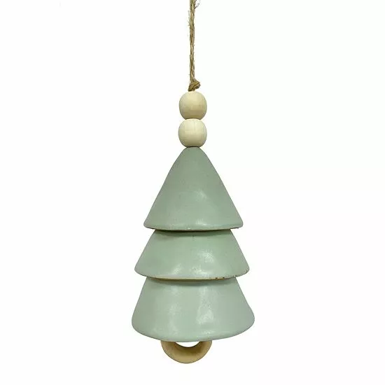 St. Nicholas Square® Porcelain With Wooded Tree Bell Christmas Ornament - Image 2
