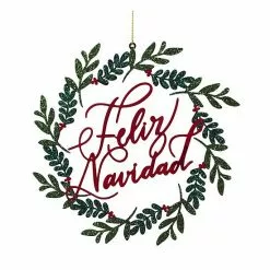 St. Nicholas Square® Feliz Navidad Metal Wreath Ornament