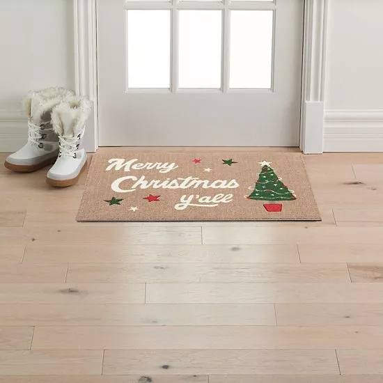 St. Nicholas Square® Merry Christmas Y'all Holiday 19.5'' X 30'' Accent Rug - Image 2