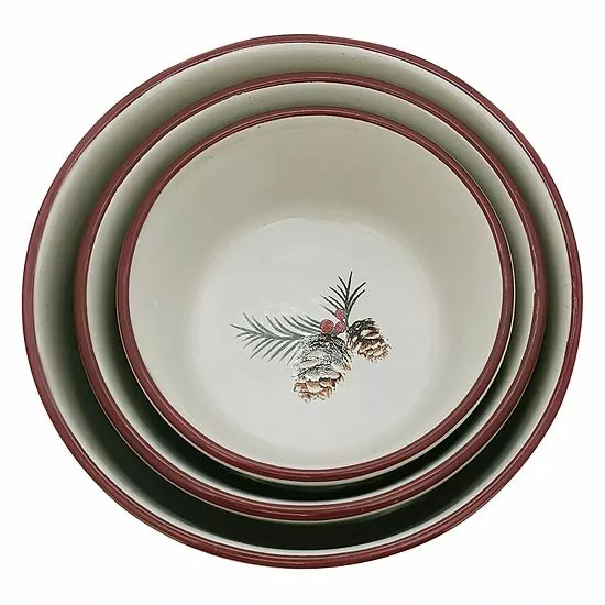 St. Nicholas Square® Yuletide 3-pc. Nesting Bowl Set - Image 3