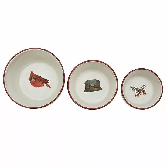 St. Nicholas Square® Yuletide 3-pc. Nesting Bowl Set - Image 5