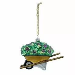 St. Nicholas Square® Square Glass Wheelbarrow Christmas Ornament