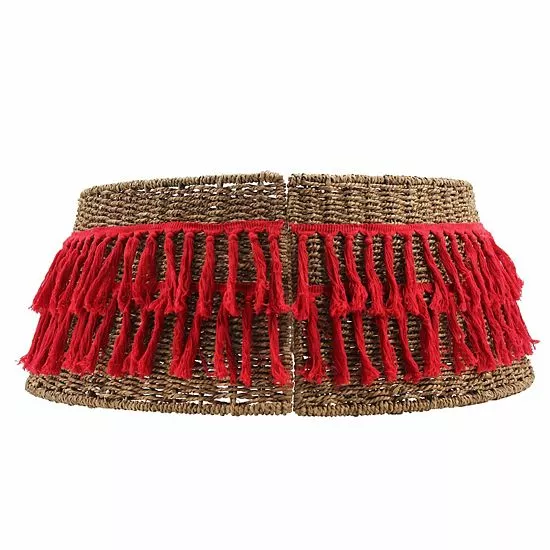 St. Nicholas Square® Tree Collar With Red Fringe - Image 3