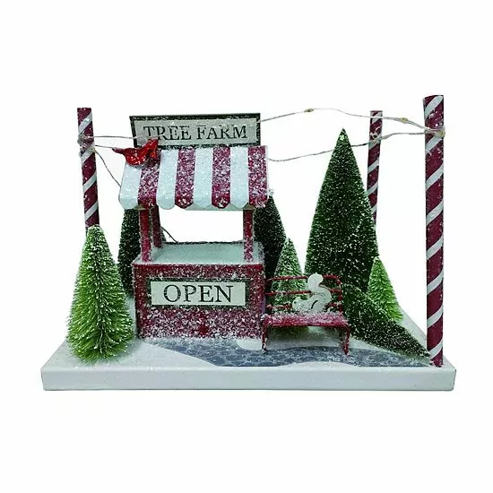 St. Nicholas Square® LED Paper Tree Farm Table Decor - Image 2