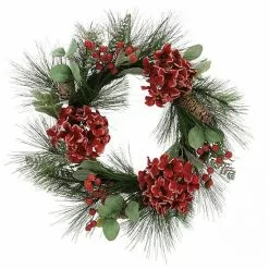 St. Nicholas Square® Artificial Hydrangea Pine Wreath