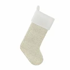 St. Nicholas Square® White & Gold Stocking