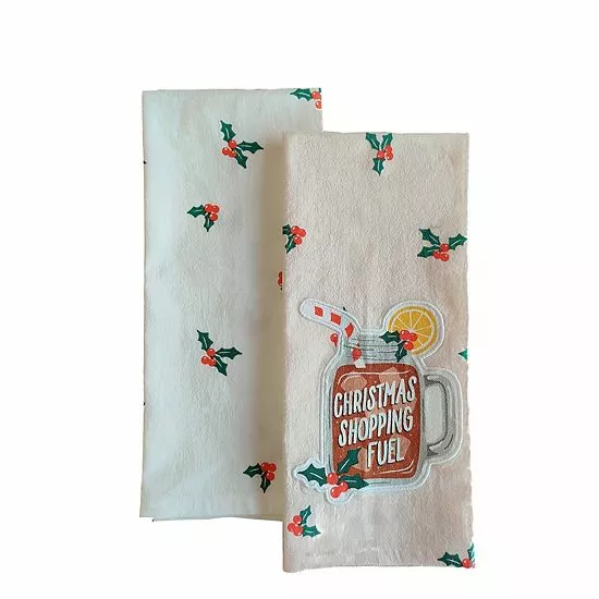 St. Nicholas Square® Christmas Shopping Fuel Tea Towel 2-pk. - Image 2