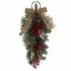 St. Nicholas Square® Artificial Red Berry Eucalyptus Teardrop Wall Decor