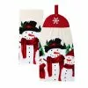 St. Nicholas Square® Yuletide Snowman Tie-Top Kitchen Towel 2-pk.