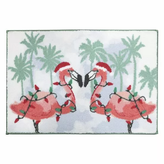St. Nicholas Square® Coastal Palm Flamingo Rug