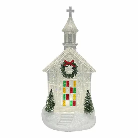 St. Nicholas Square® Shimmer LED Spinning Water Church Table Decor