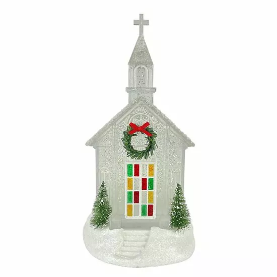 St. Nicholas Square® Shimmer LED Spinning Water Church Table Decor - Image 2