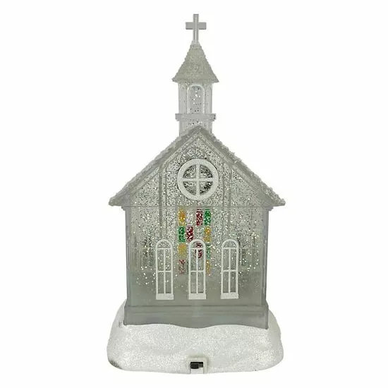St. Nicholas Square® Shimmer LED Spinning Water Church Table Decor - Image 3