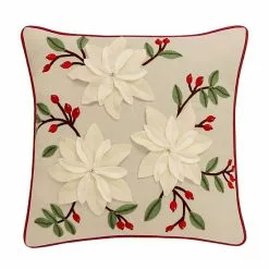 St. Nicholas Square® Poinsettia Throw Pillow