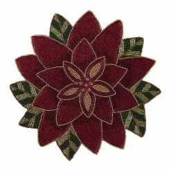 St. Nicholas Square® Beaded Poinsettia Placemat