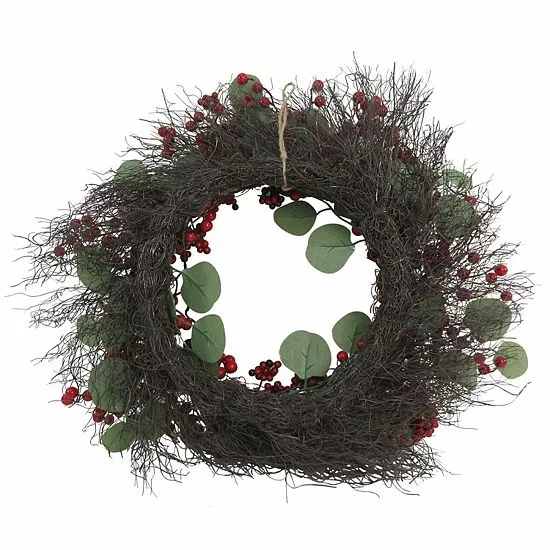 St. Nicholas Square® Artificial Eucalyptus Berry Wreath - Image 2