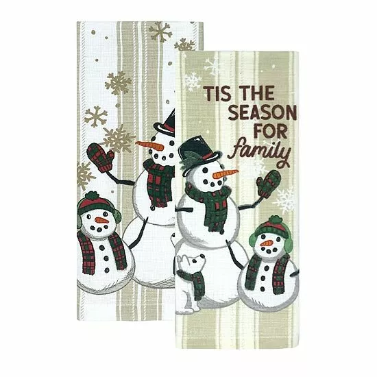 St. Nicholas Square® Snowman Family Kitchen Towel 2-pk.
