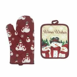 St. Nicholas Square® Yuletide Snowman Oven Mitt & Pot Holder Set
