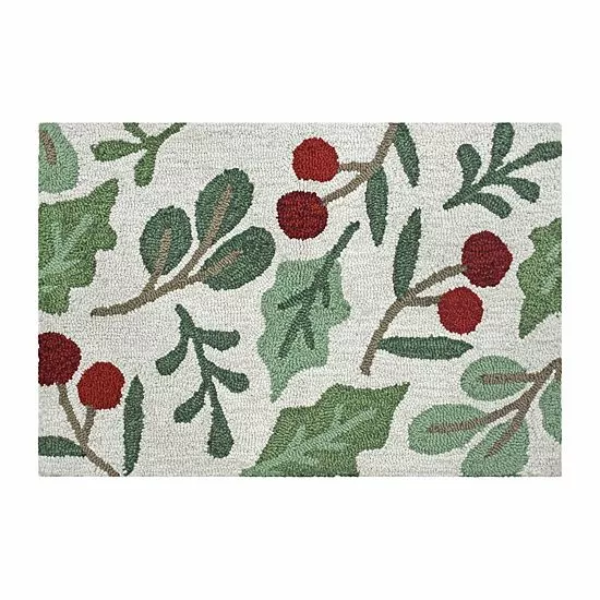 St. Nicholas Square® Holy Berry Hooked 20'' X 30'' Rug