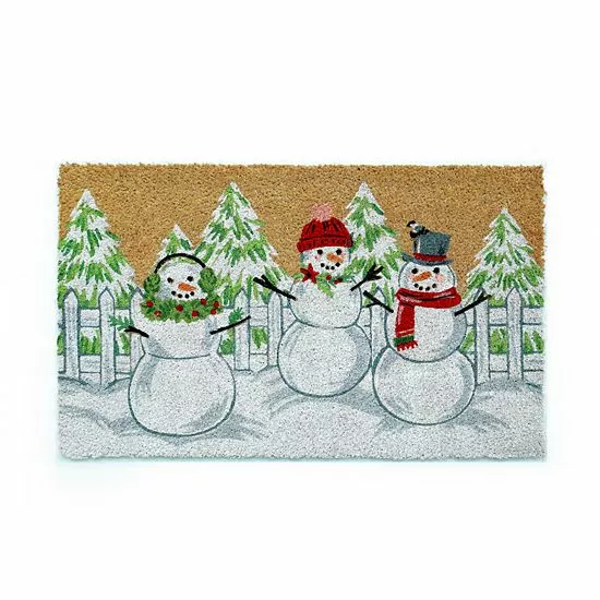 St. Nicholas Square® Snowmen 18'' X 30'' Coir Doormat
