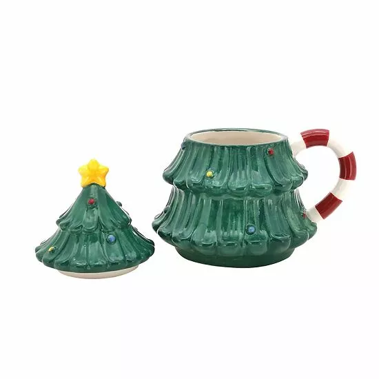 St. Nicholas Square® Memory Lane Christmas Tree Lidded Mug - Image 3