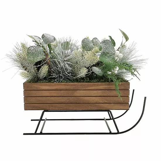 St. Nicholas Square® Pre-Lit Sled Artificial Branches Table Decor - Image 2