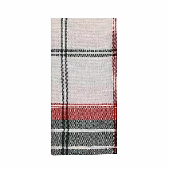 St. Nicholas Square® White Farmhouse Plaid Dinner Napkin 4-pk. - Image 3